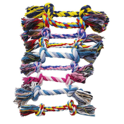 Bite resistant colorful double knot cotton rope