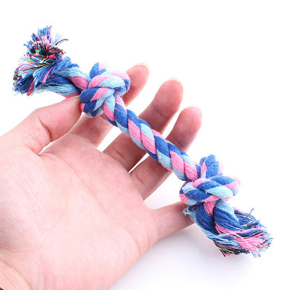 Bite resistant colorful double knot cotton rope