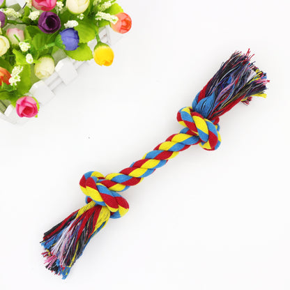 Bite resistant colorful double knot cotton rope